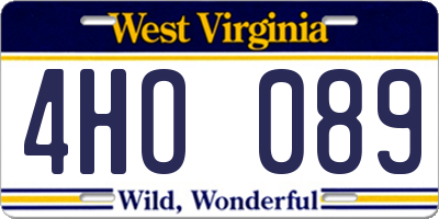WV license plate 4HO089