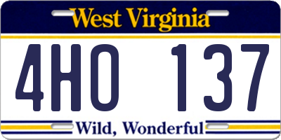 WV license plate 4HO137