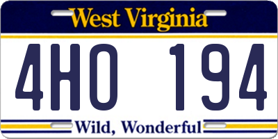 WV license plate 4HO194