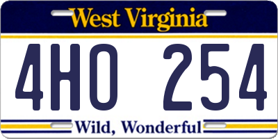 WV license plate 4HO254