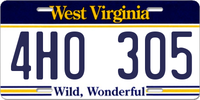 WV license plate 4HO305