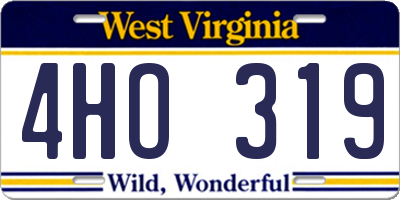 WV license plate 4HO319
