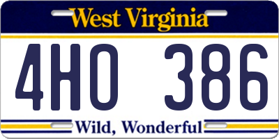 WV license plate 4HO386