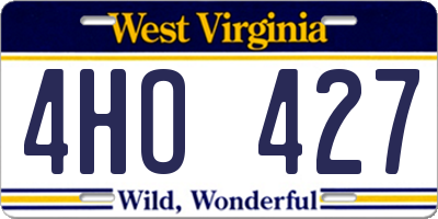 WV license plate 4HO427