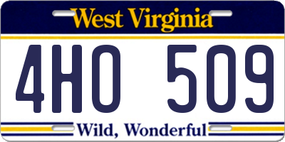 WV license plate 4HO509
