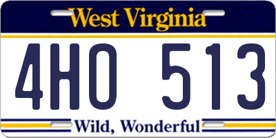 WV license plate 4HO513