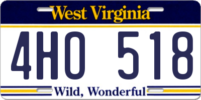 WV license plate 4HO518