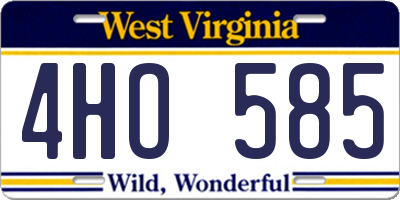 WV license plate 4HO585