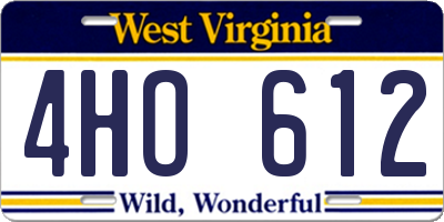 WV license plate 4HO612