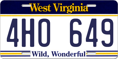 WV license plate 4HO649