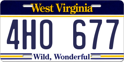 WV license plate 4HO677