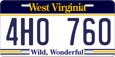 WV license plate 4HO760