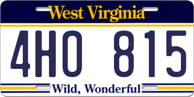 WV license plate 4HO815