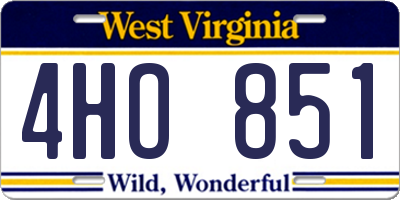 WV license plate 4HO851