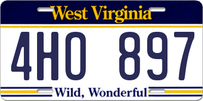 WV license plate 4HO897