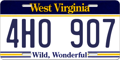 WV license plate 4HO907
