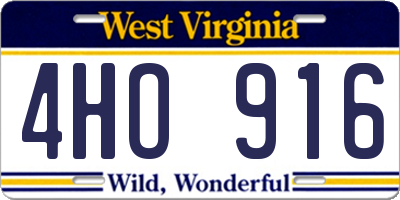 WV license plate 4HO916