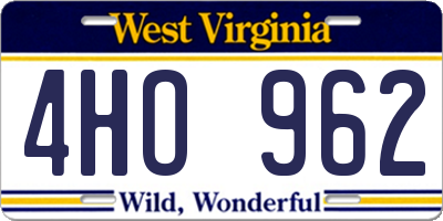 WV license plate 4HO962