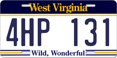 WV license plate 4HP131