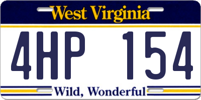 WV license plate 4HP154