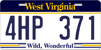 WV license plate 4HP371