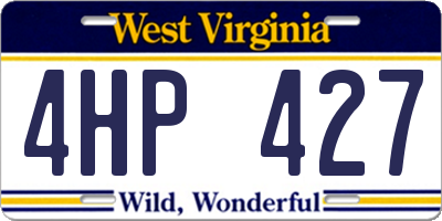 WV license plate 4HP427
