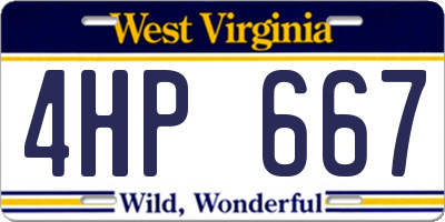 WV license plate 4HP667