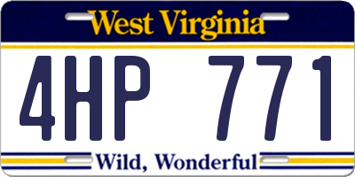 WV license plate 4HP771