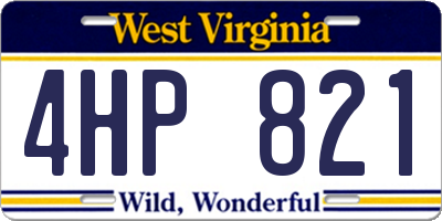 WV license plate 4HP821
