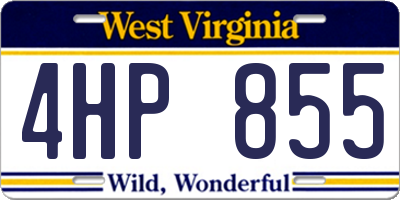 WV license plate 4HP855