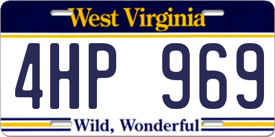 WV license plate 4HP969
