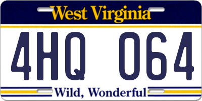 WV license plate 4HQ064