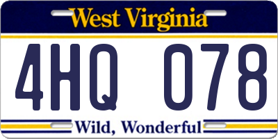 WV license plate 4HQ078