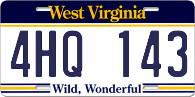WV license plate 4HQ143