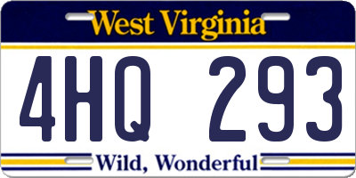 WV license plate 4HQ293