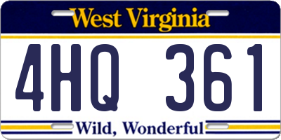 WV license plate 4HQ361