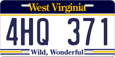 WV license plate 4HQ371