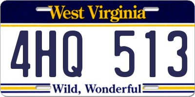 WV license plate 4HQ513