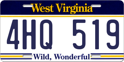 WV license plate 4HQ519
