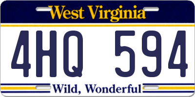WV license plate 4HQ594
