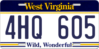 WV license plate 4HQ605