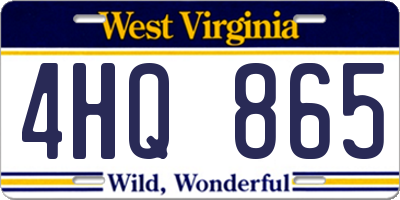 WV license plate 4HQ865