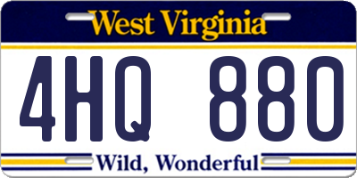 WV license plate 4HQ880