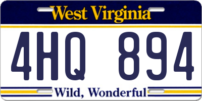 WV license plate 4HQ894