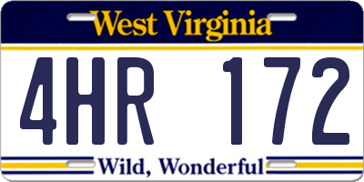 WV license plate 4HR172