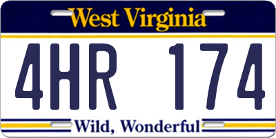 WV license plate 4HR174
