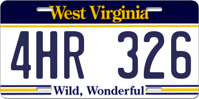 WV license plate 4HR326