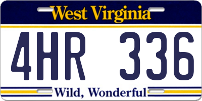 WV license plate 4HR336