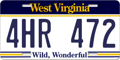 WV license plate 4HR472