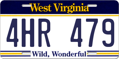 WV license plate 4HR479